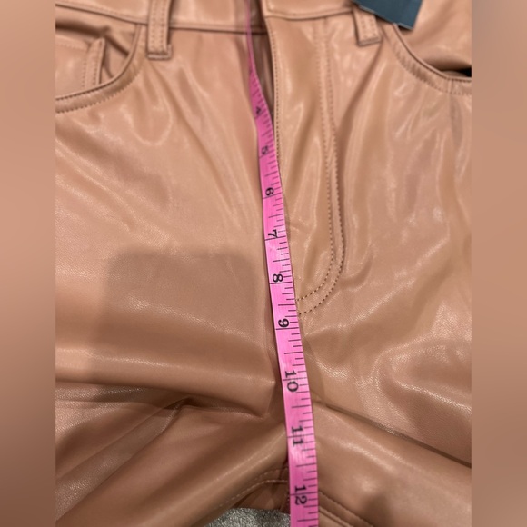 [27/4]Abercrombie & Fitch Tan Vegan Leather 90s Straight Ultra High Rise Pant - Picture 6 of 8